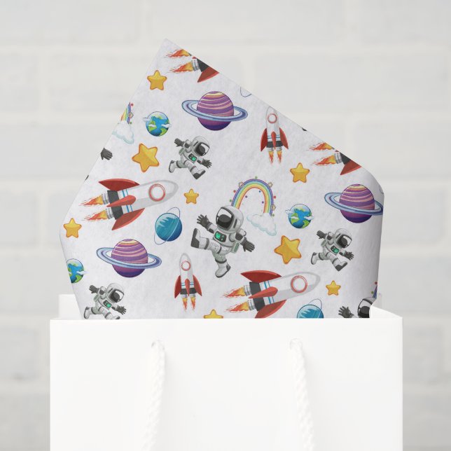 Space Decoupage Tissue Paper, Astronaut Paper (Gift Bag)