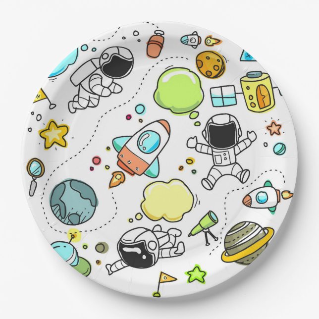 Space Design Custom Paper Plates 9" (Front)