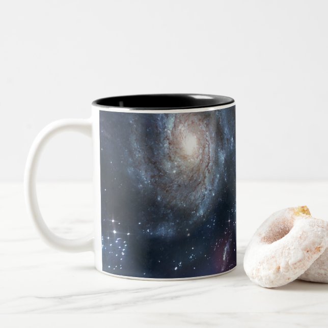 Space Design Two-Tone Coffee Mug (With Donut)