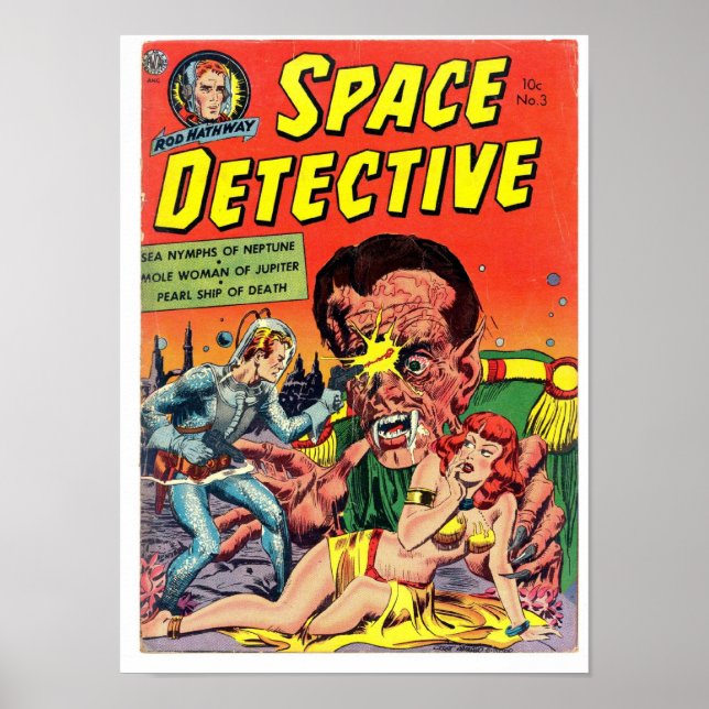 Space Detective from Golden Age Comic Art Poster (Front)