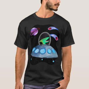 Space Dinosaur Astronauts Watercolor Pink Purple P T-Shirt