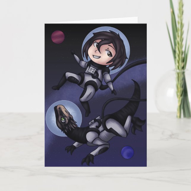 Space Dinosaur Card (Front)