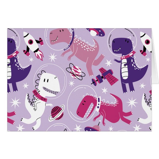 Space Dinosaurs, Cute Dinosaurs, Stars, Space Ship (Front Horizontal)