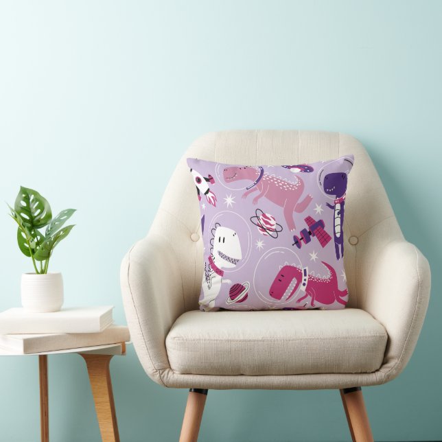 Space Dinosaurs, Cute Dinosaurs, Stars, Space Ship Cushion (Chair)