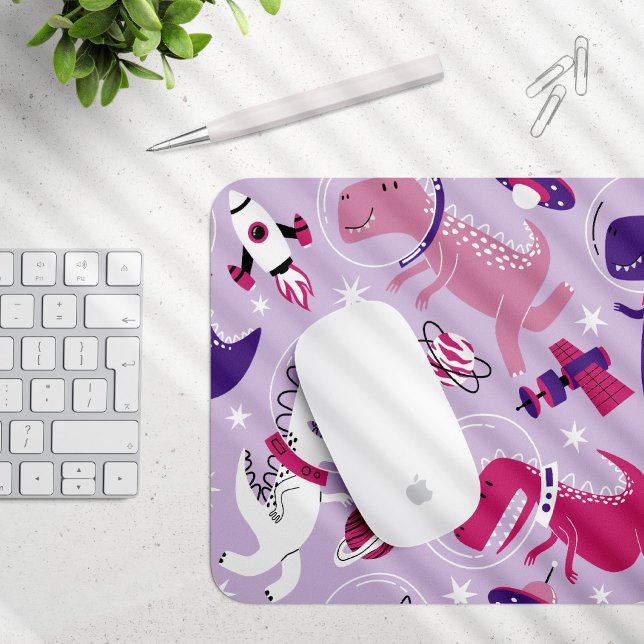 Space Dinosaurs, Cute Dinosaurs, Stars, Space Ship Mouse Mat (Creator Uploaded)