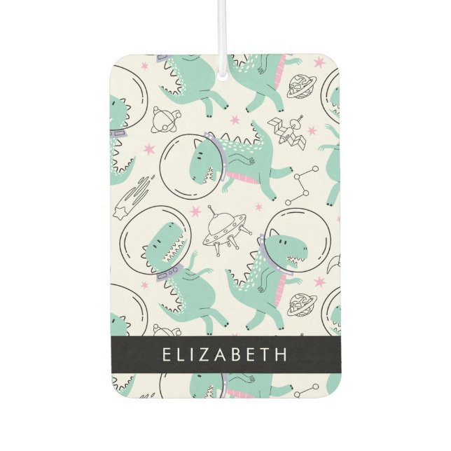 Space Dinosaurs, Cute Dinosaurs, Stars, Your Name Car Air Freshener (Front)