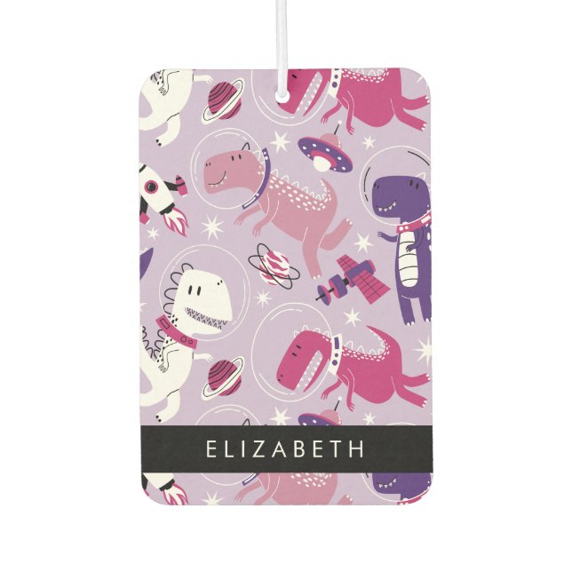 Space Dinosaurs, Cute Dinosaurs, Stars, Your Name Car Air Freshener (Front)