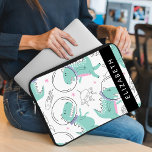 Space Dinosaurs, Cute Dinosaurs, Stars, Your Name Laptop Sleeve<br><div class="desc">Cute,  fun and adorable pattern with space dinosaurs. Modern and trendy gift,  perfect for the dinosaur lover in your life. Personalise by adding your name,  nickname,  monogram or initials.</div>