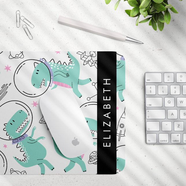 Space Dinosaurs, Cute Dinosaurs, Stars, Your Name Mouse Mat (Creator Uploaded)