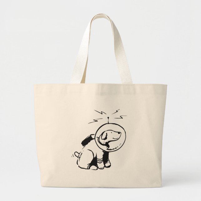 Space Dog Large Tote Bag (Front)