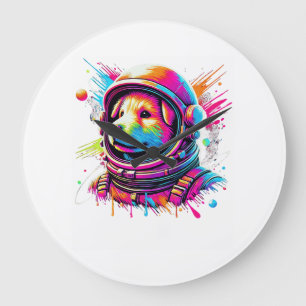 Space Dog Lover Design Large Clock
