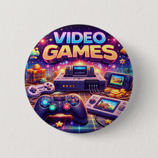 SPACE DOGS RADIO - VIDEO GAMES LOGO26 6 CM ROUND BADGE