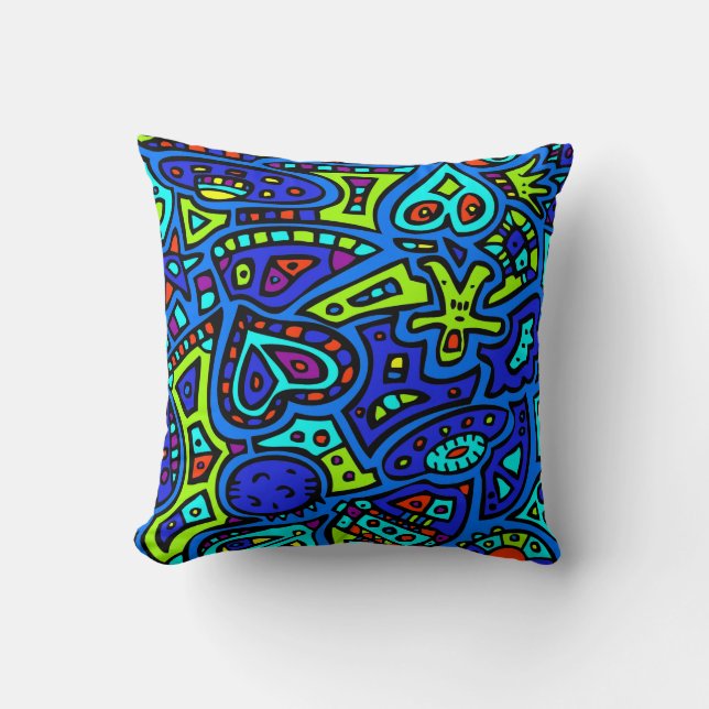 Space Doodle #1 Cushion (Front)