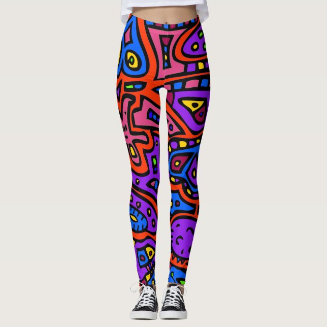 Space Doodle #3 Leggings (Front)