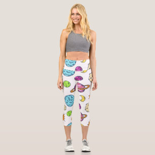 Space Doodles Cosmic Background Capri Leggings