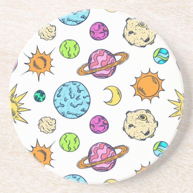 Space Doodles Cosmic Background Coaster (Front)