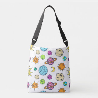 Space Doodles Cosmic Background Crossbody Bag