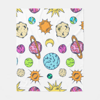Space Doodles Cosmic Background Fleece Blanket