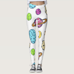 Space Doodles Cosmic Background Leggings