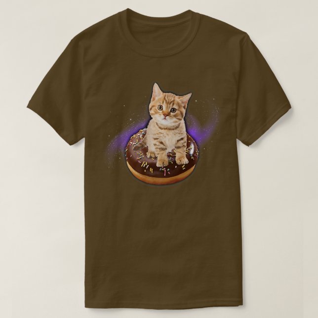 Space Doughnut Cat   Flying Kitty Galay  T-Shirt (Design Front)