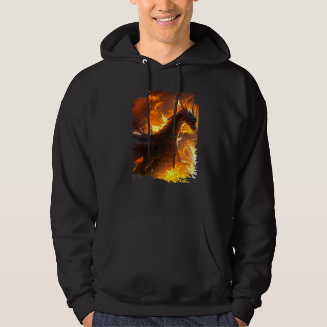 Space Dragon Breathing Fire Hoodie (Front)