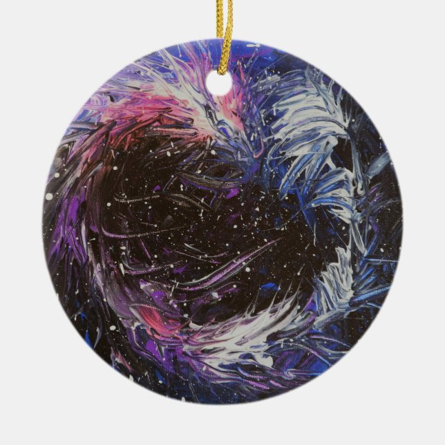 Space Dragon Ceramic Tree Decoration (Front)