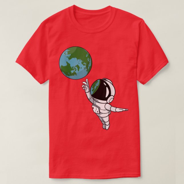 Space Earth Astronaut T-Shirt (Design Front)