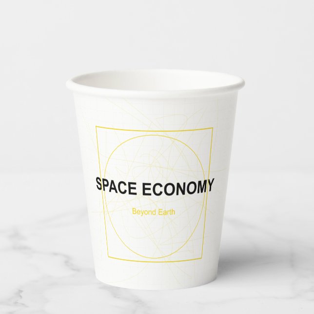 Space Economy – The Future Is Beyond Earth Paper Cups (Front)