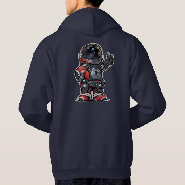 Space Engineers Cartoon Hoodie - Red (Back)