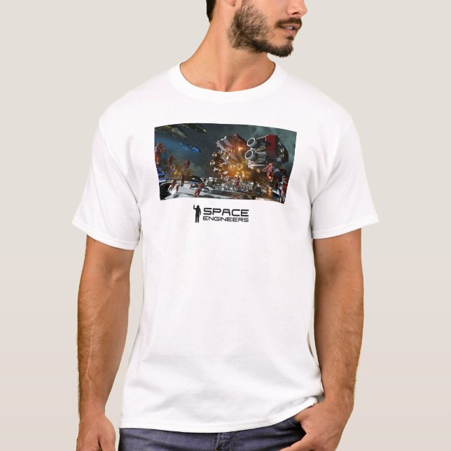 Space Engineers men's t-shirt - space station (Front)