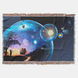 Space Exploration Artwork Voyager Spacecraft Throw Blanket