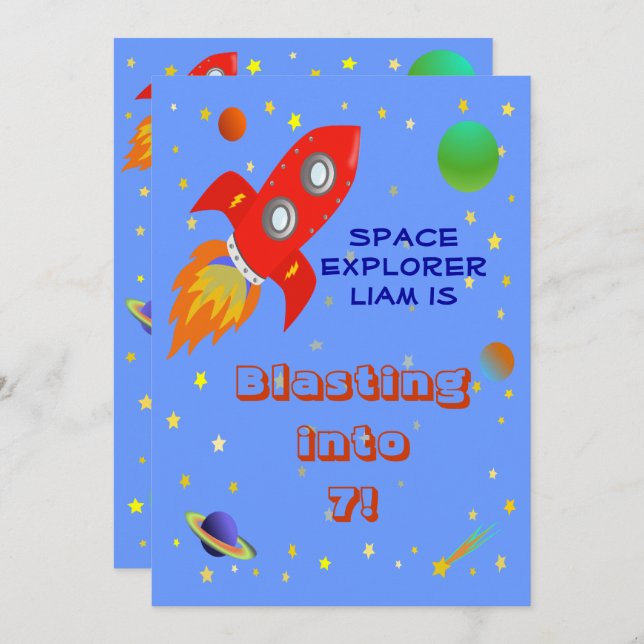Space Explorer 5x7 Invitation (Front/Back)