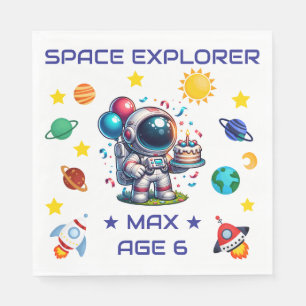 Space Explorer Astronaut Birthday Napkins Custom