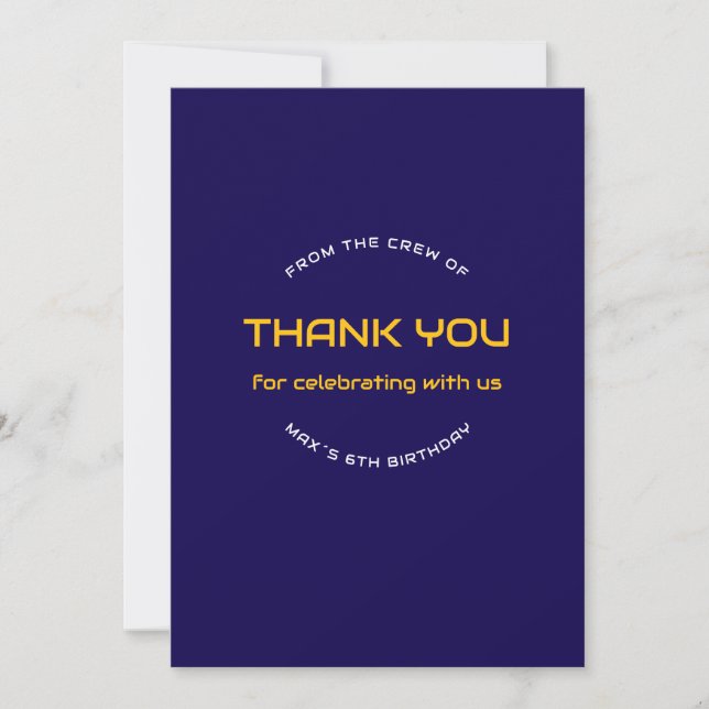  Space Explorer Astronaut Birthday Thank You Card  (Front)