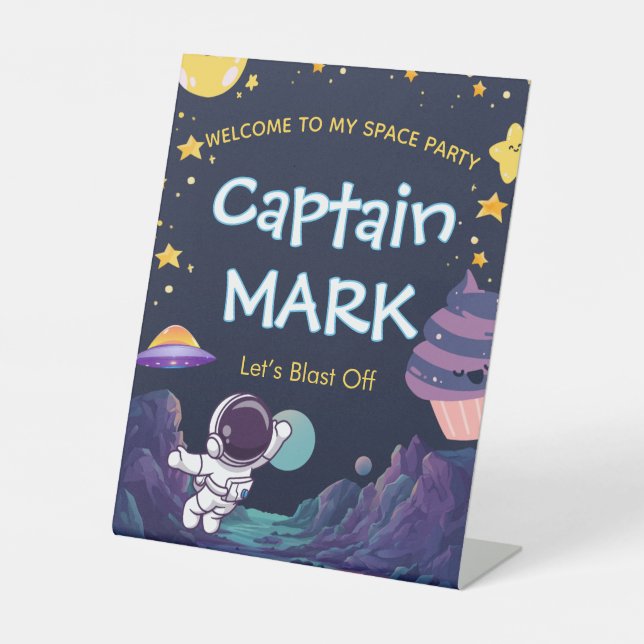 Space Explorer Birthday Welcome Sign (Front)