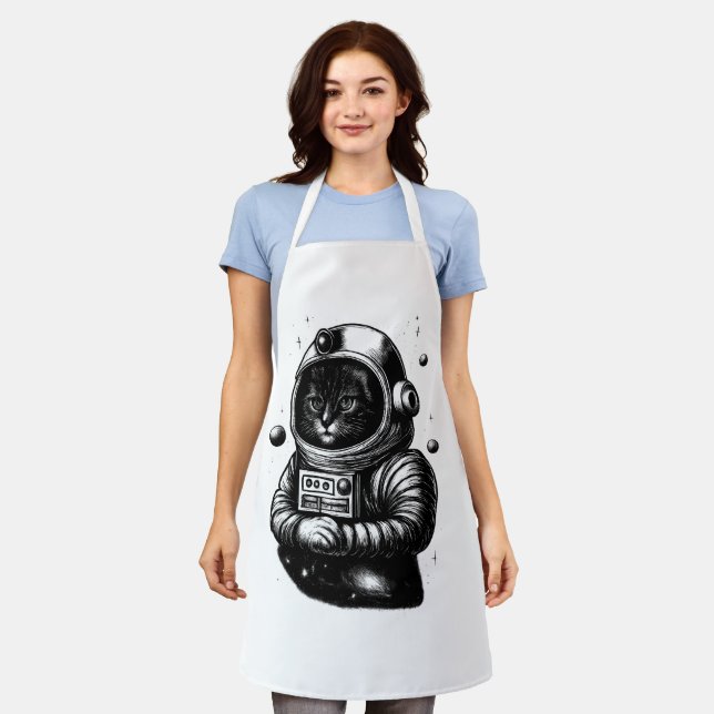 Space Explorer Cat with Helmet - Apron (Worn)