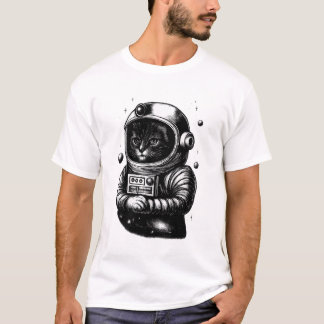 Space Explorer Cat with Helmet T-Shirt