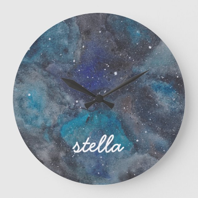 Space Explorer Name Large Clock (Front)
