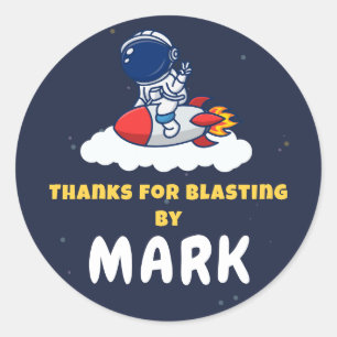 Space Explorer Party Favor Sticker