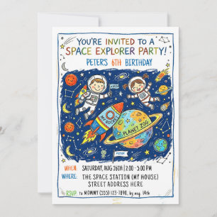 Space Explorer Party Invitation