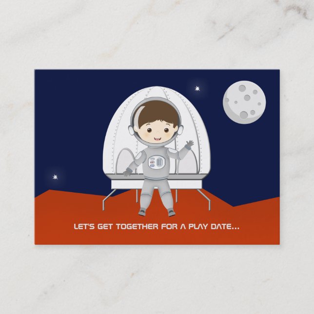 Space Explorer Play Date Calling Card (Front)