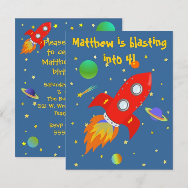 Space Explorer small Invitation (Front/Back)