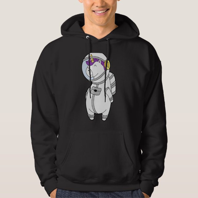 Space Explorer Unicorn Astronaut Solar System Gala Hoodie (Front)