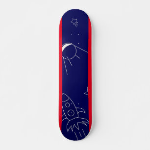 Space Explorers Blue and Red7 3/4" Skateboard Deck
