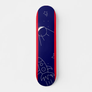 Space Explorers Blue & Red, 7 3/4" Skateboard Deck