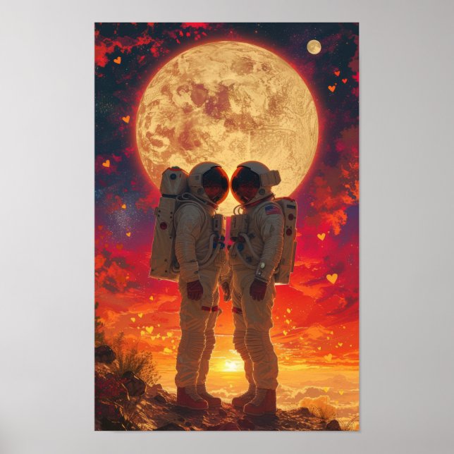 Space Explorers in the Desert Poster (Front)