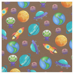 Space Explorers on Brown Fabric
