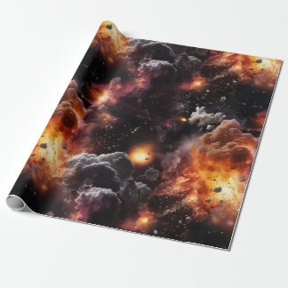 Space Explosions wrapping paper