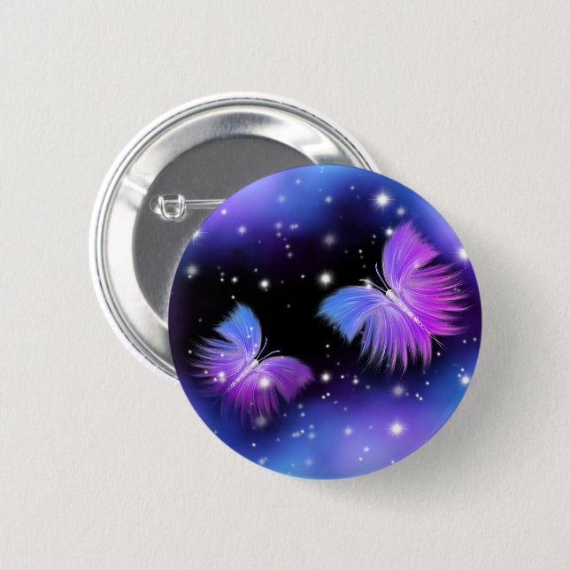 Space Fantasy Butterflies Cosmic 6 Cm Round Badge (Front & Back)