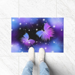 Space Fantasy Butterflies Cosmic Doormat